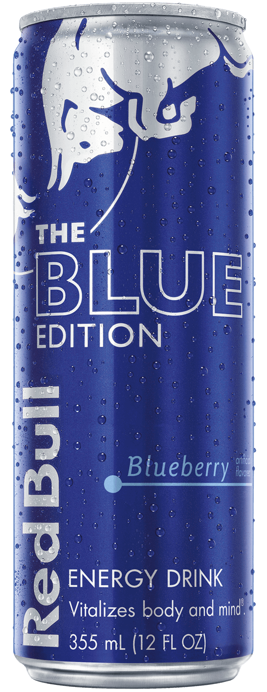 Dark blue Red Bull can