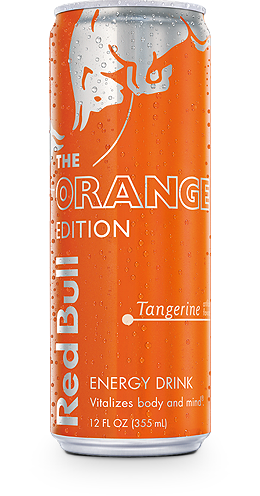 Orange Red Bull can